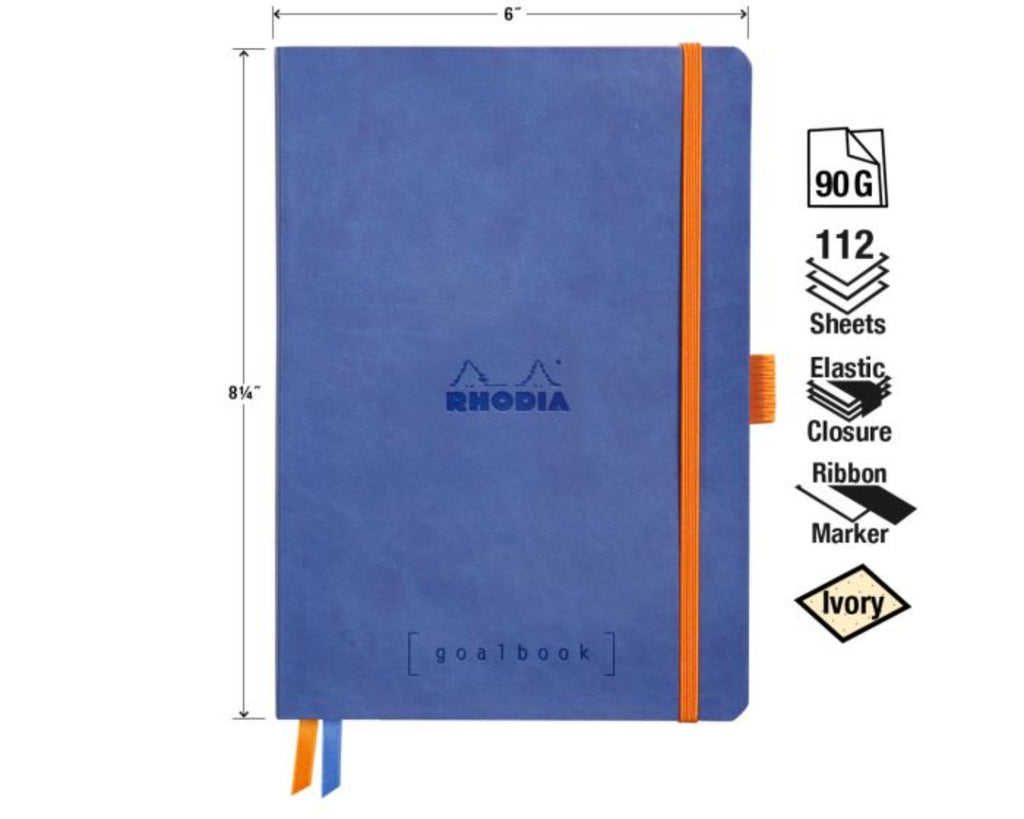 Rhodia Goalbooks Softcover Dot Grid Ivory Paper - Sapphire
