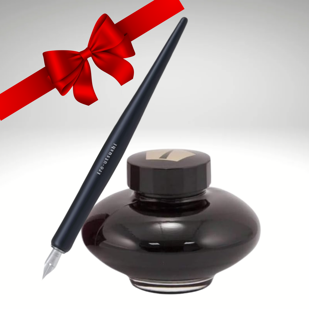 Gift set and Gift Combo :  Pilot Fountain Iro-Utsushi Dip Pen Black + PILOT Namiki Fountain Pen Ink- Black