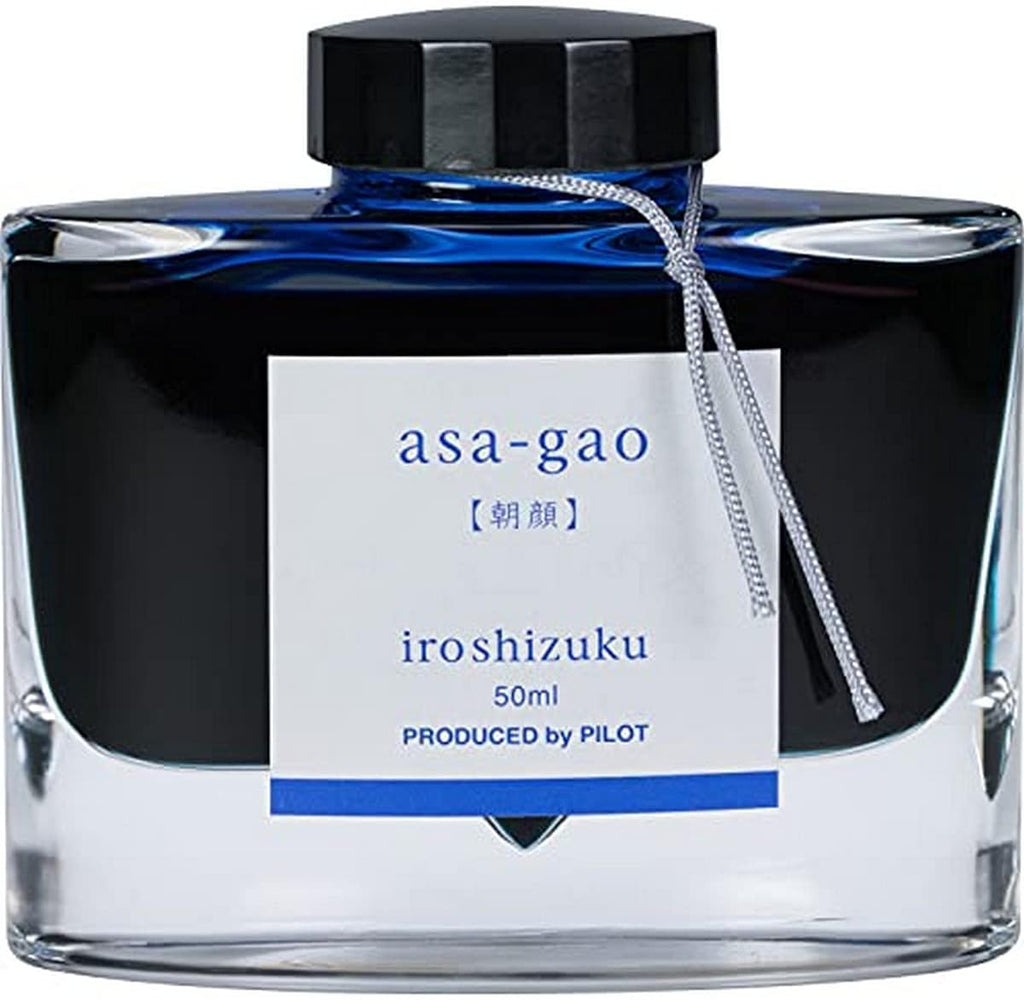 PILOT Iroshizuku Bottled Fountain Pen Ink, Asa-Gao, Morning Glory (Dark Blue) 50ml Bottle