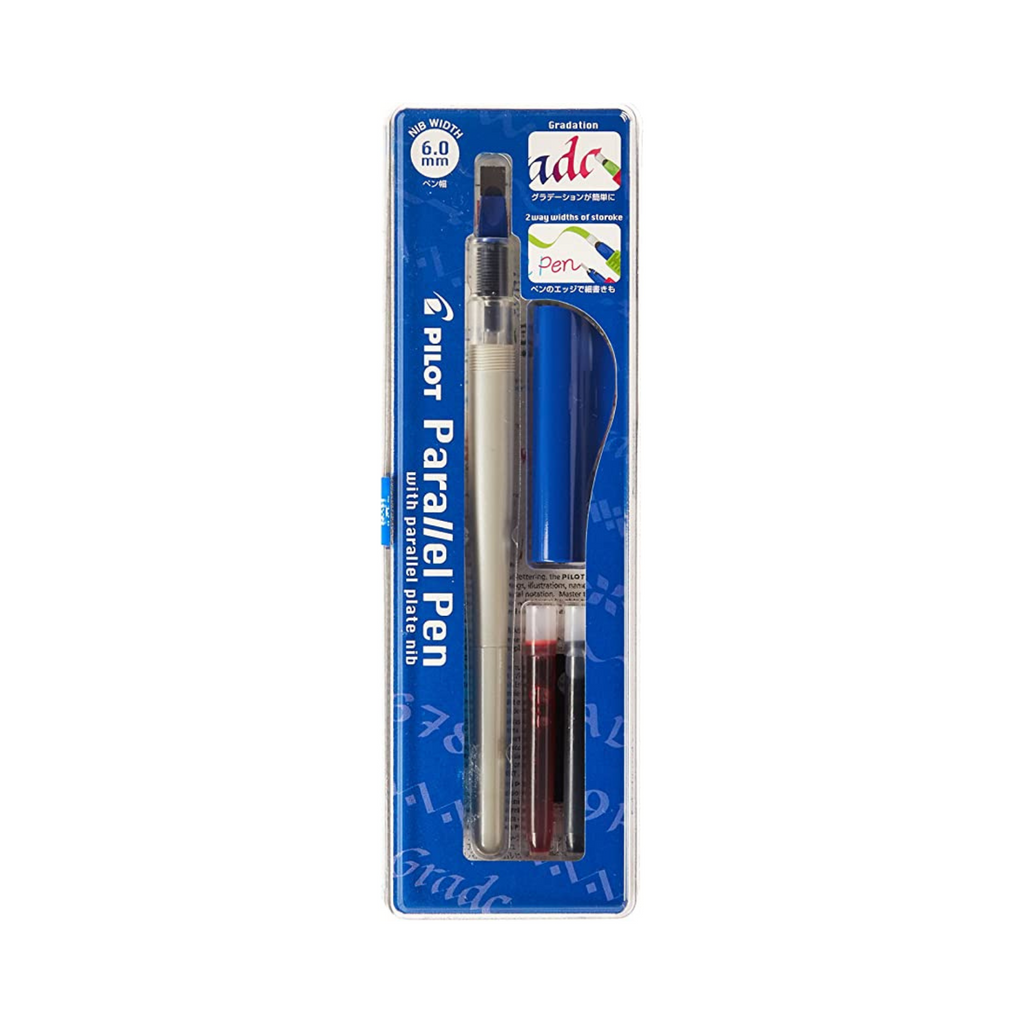 PILOT Parallel Calligraphy Pen Set, 6.0mm Nib with Black and Red Ink Cartridges