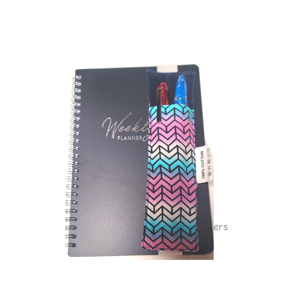 Cotton Pen Sleeve -Geometric design with elastic band for Notebooks Size A5,A6
