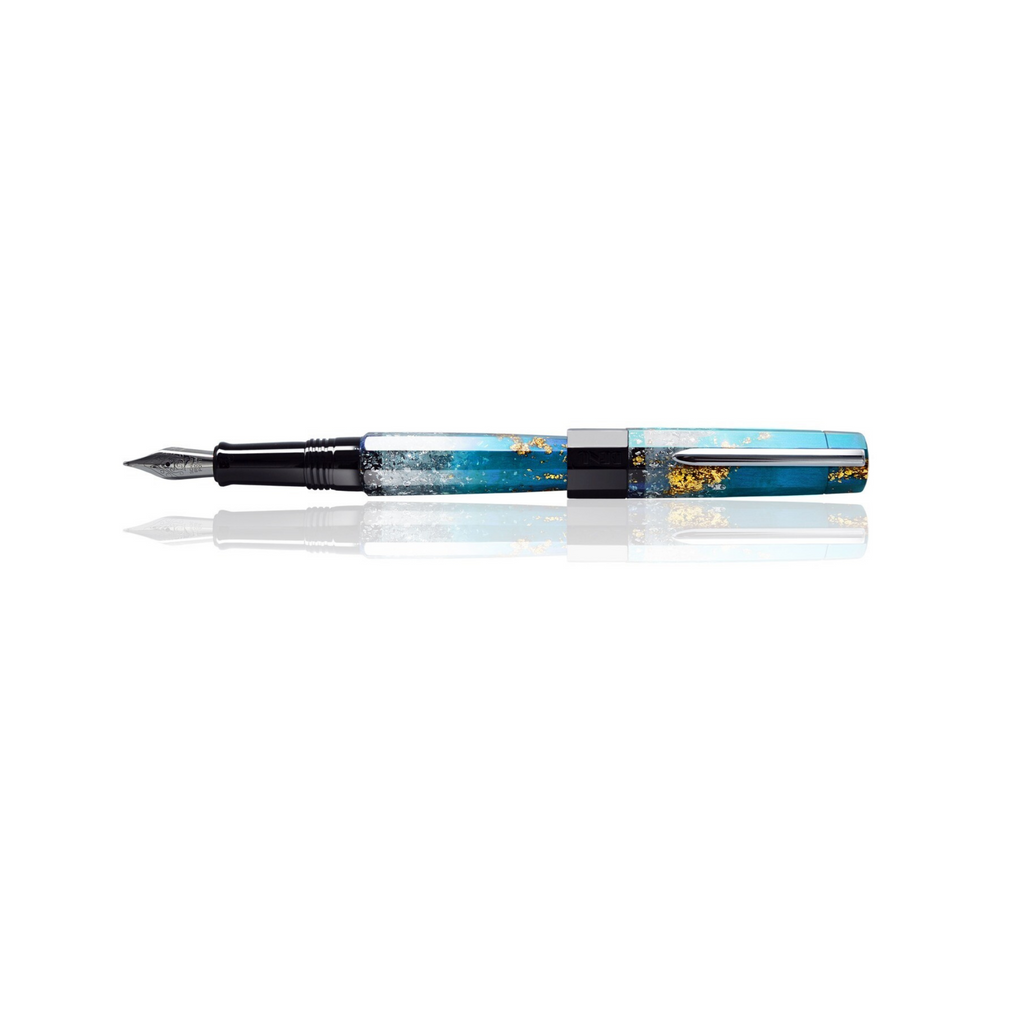Benu Euphoria Bora-Bora Fountain Pen with Converter and Gift Box Medium Nib