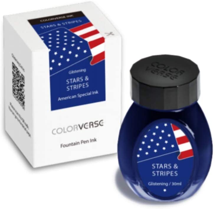 Colorverse Ink - (Limited US Exclusive) - Stars and Stripes (glistening) 30ml Fountain Pen Ink