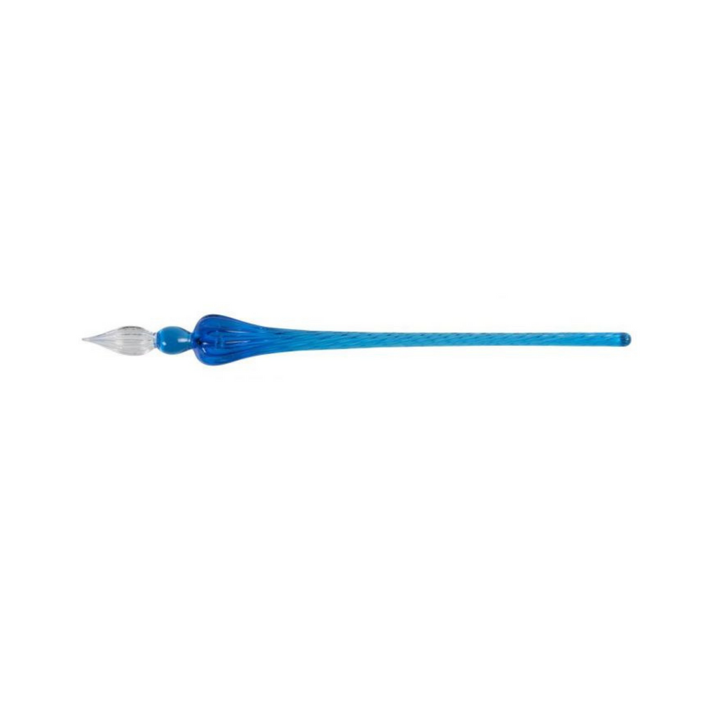 Glass Dip Pen by Jacques Herbin Round Glass Pen Spiral Body "Navy Blue"
