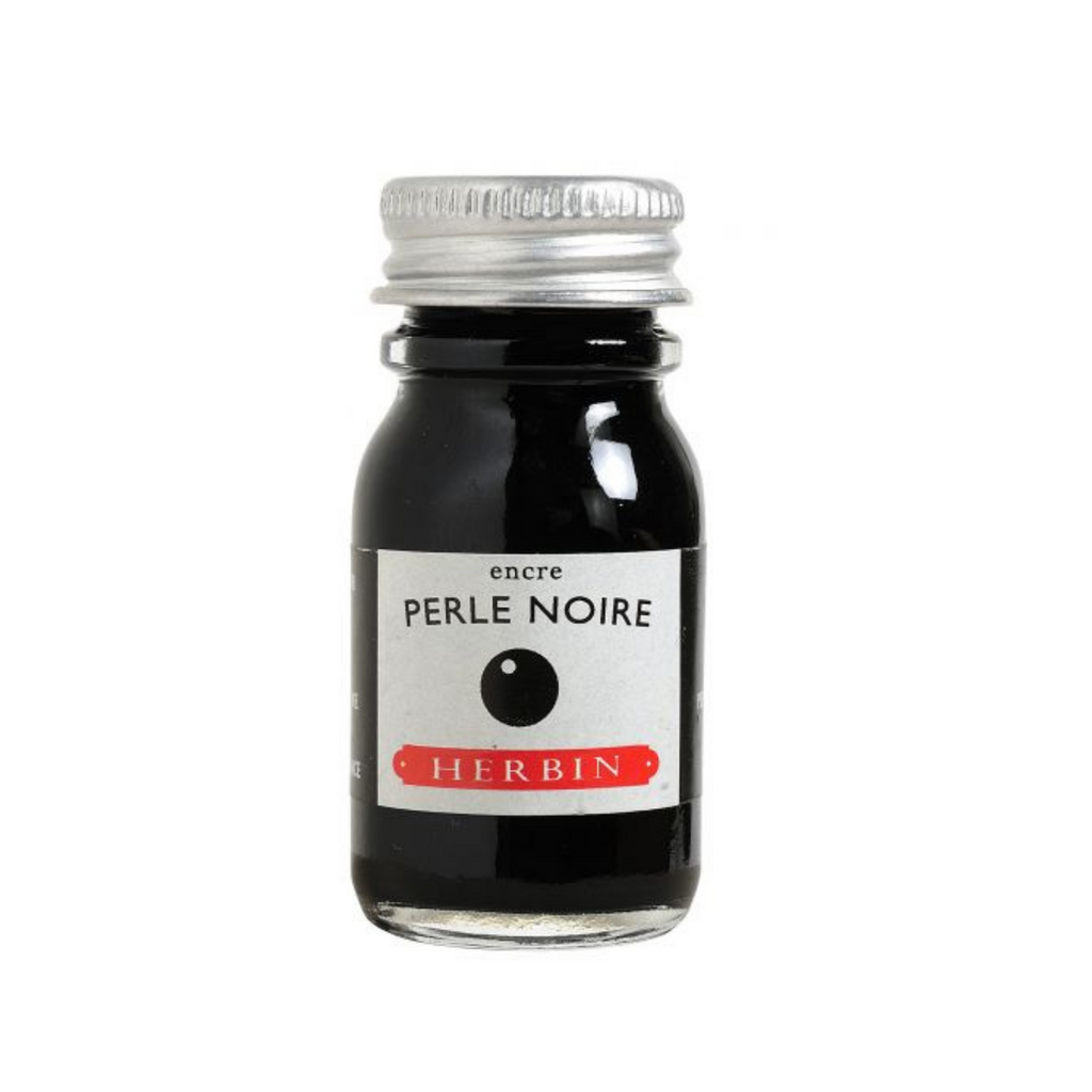 Herbin - Fountain Pen Ink - Perle Noire - 10ml Bottle- Black color Ink