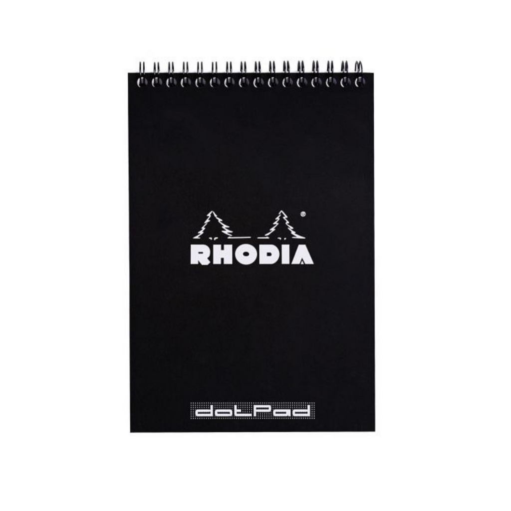 Rhodia - Wirebound Notepad - Dot Grid - 80 Sheets - 6 x 8 1/4" - Black