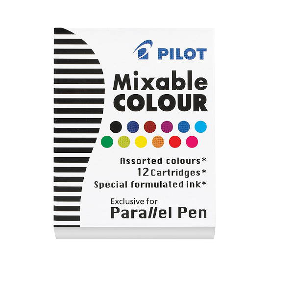 PILOT Parallel Mixable Color Ink Refills for Calligraphy Pens, 12 Colors, 12-Pack  Assorted