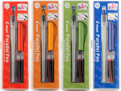 Pilot Parallel Pen Premium Calligraphy Pen Set, 4.5mm Nib, White Barrel  with Teal Accents