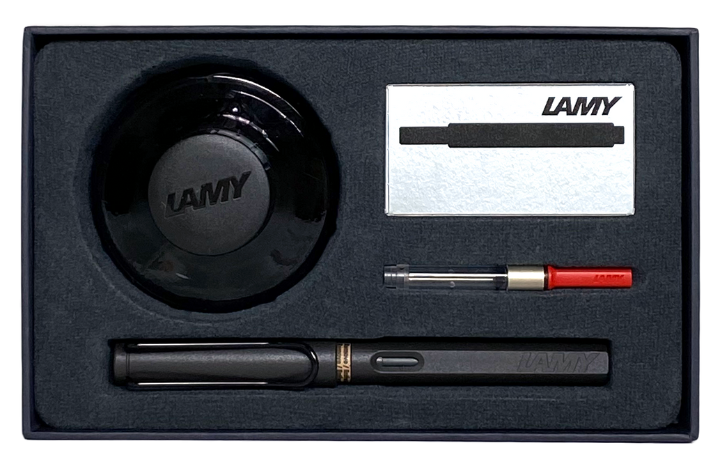 LAMY Safari Charcoal  Fountain pen Gift Set with Ink bottle